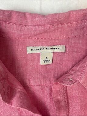 Banana Republic Pink Linen Blend Button-Down Shirt | Women’s Small